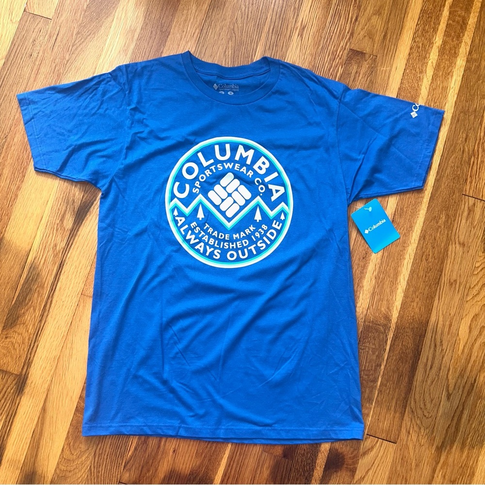 Columbia Sportswear Men’s Blue Graphic T-Shirt Size Medium Short Sleeve NWT